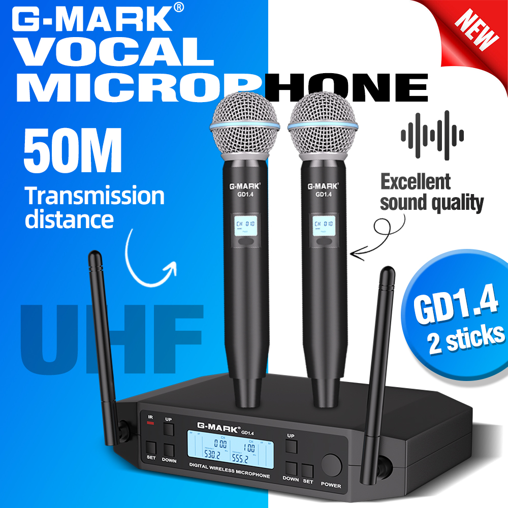 G-MARK GLXD4 Professional UHF  - Shure Mic Sm7B ulasan dan harga