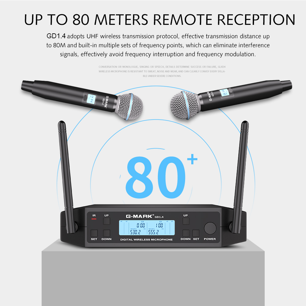 G-MARK GLXD4 Professional UHF  - Shure Mic Sm7B ulasan dan harga