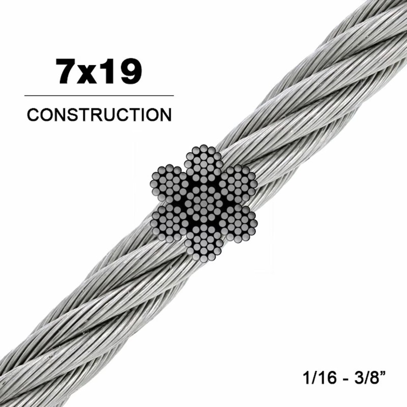 Wire Rope 7X19 Diameter 3.18mm - Stainless Wire Ss316 ulasan dan harga
