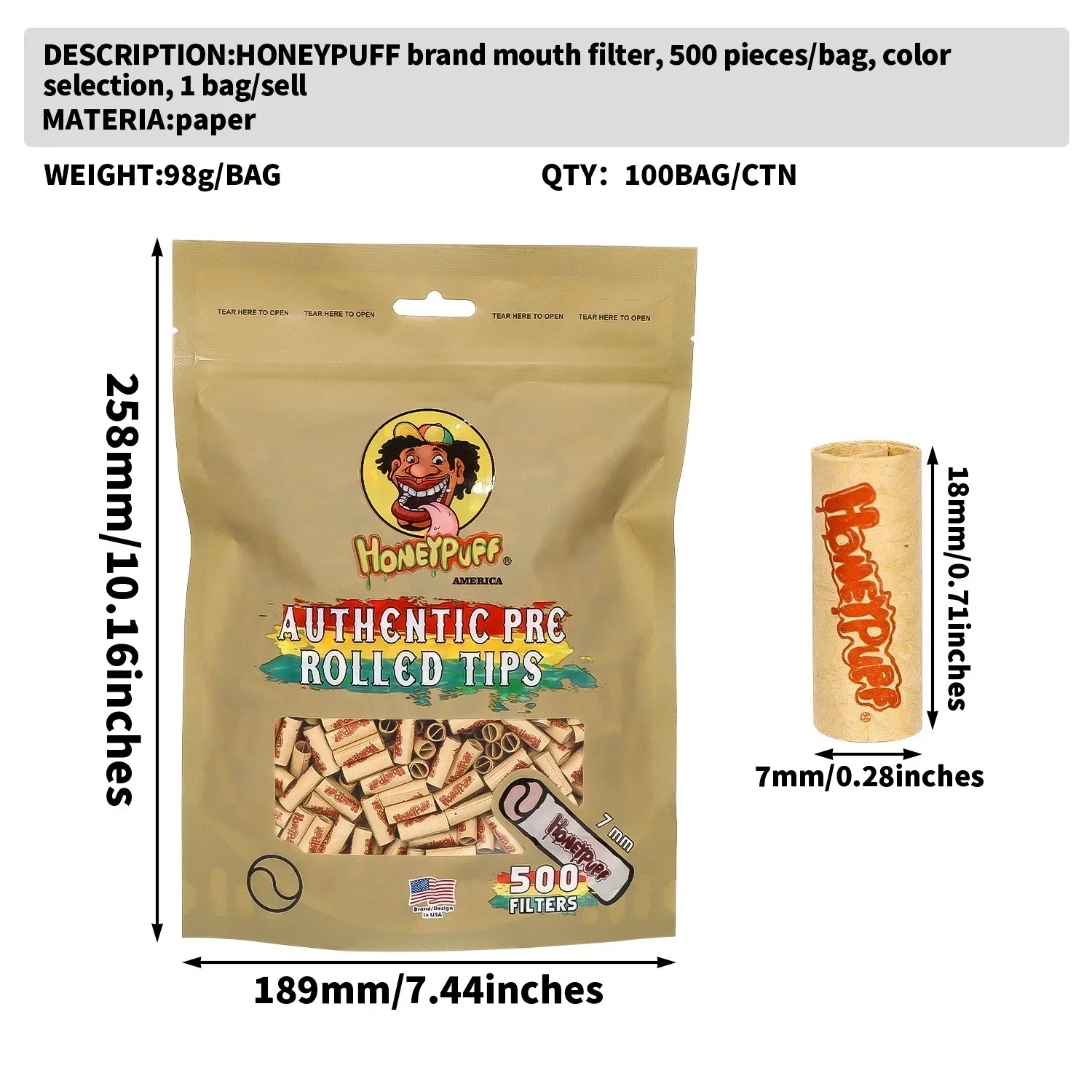500Pcs/Lot Natural Unrefined P - Smoking & Vaping Accessories ulasan dan harga